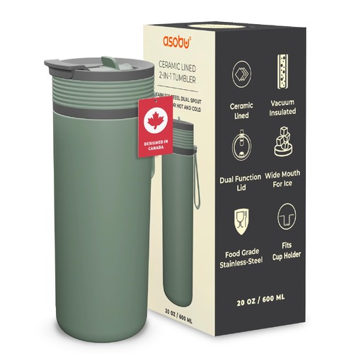 Asobu 20oz ceramic lined - 20oz,