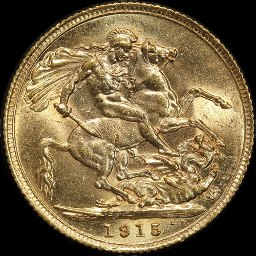 1915 gold sovereign george - gold, v