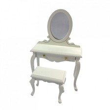 Dolls House White Dressing Table and Stool  - 1:12 Scale Miniatures | Minimum...