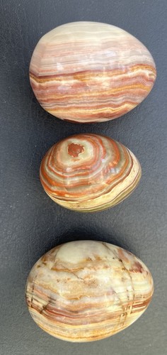 Polished banded calcite - calcite, eggs(