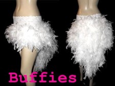 White Long Feather Bustle