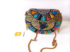 Women Trendy Metal Clutch Hand