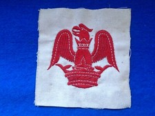 UNKNOWN ROYAL NAVY WOVEN CLOTH BADGE, GRIFFON, EAGLE HAWK. FIELD GUN CREW BADGE?