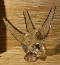 French Art Vannes Glass Crystal Swift / Swallow 19cm High (B.9)