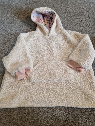 Girl cream snuggle hoody - cream,