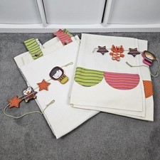 Mamas & Papas Timbuktales Curtains Cream & Coloured Tab Tops W 132cm x L 160cm