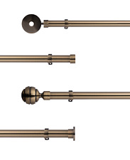 28 mm Fixed Metal Curtain Poles Rods Antique Brass