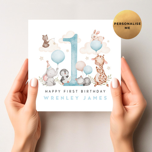 Personalised 1st birthday card - birthday,