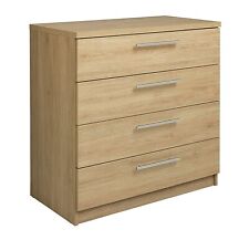 Home Brisbane 4 Drawer Chest – Oak | Stylish Storage Furniture Bedroom Living