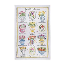 Cotton Tea Towel Ulster Weavers Birth Flowers 100% Cotton Multi