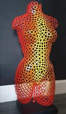 FREESTANDING Metal Wall Art Female Torso Front Sculpture Abstract Decor Man Cave