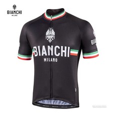 NEW Bianchi Milano ISALLE Short Sleeve Cycling Jersey : BLACK SMALL Mens NWT