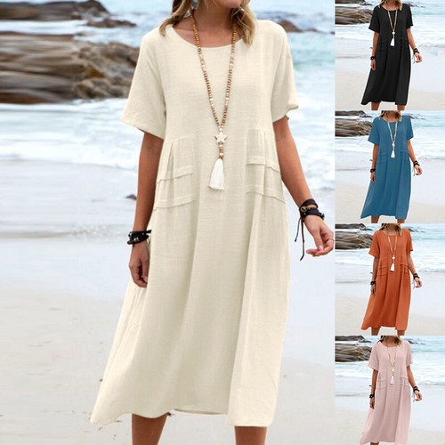 Womens summer baggy midi dress - summer,