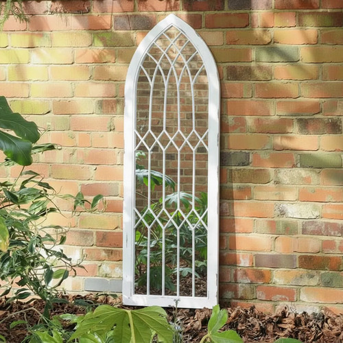 Arched white distressed - white,