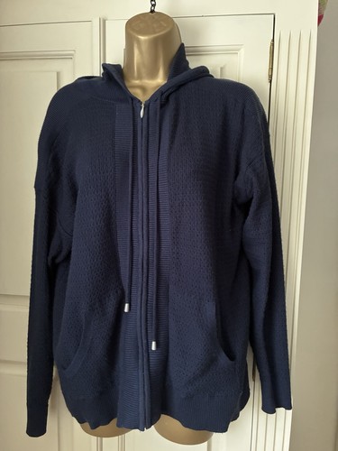 Ladies navy cardigan hoodie - ladies,