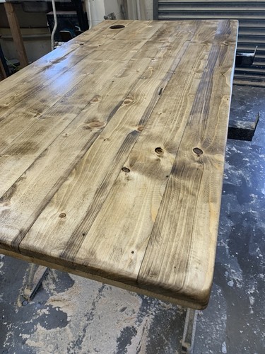 Reclaimed wood dining table - wood,