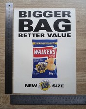 Walkers cheese and onion crisps grab bag - 30 X 22 cm  snacks Advert  WALL ART 