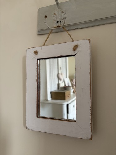 Vintage small wooden - , mirror