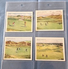 Wills " Golfing " 1924 "    4 original cigarette cards Nos 8 , 9, 10 and 11