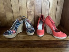 Summer High Wedge Shoes X2 Size 7/never Worn.