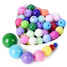 Round Opaque Plastic Acrylic Loose Beads 6mm 8mm 10mm 12mm 14mm 16mm 18mm 20mm