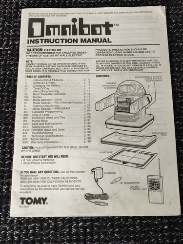 Original vintage tomy omnibot - original,