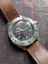 Vostok Komandirskie Automatic Watch / 24hr Hand + Bezel / Works Perfectly