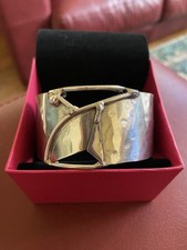 Beautiful Silver Tone Pia Cuff Bangle 