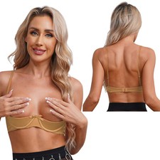 Womens Busiter See Through Bra Bare Exposed Breasts Bralette Cut Out Lingerie