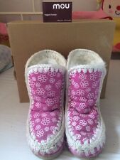 Girls Floral Sheepskin MOU Size Uk 2 Boots