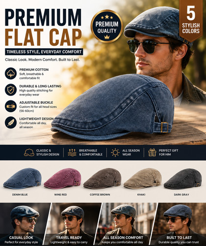 Vintage men denim flat - men's, cap