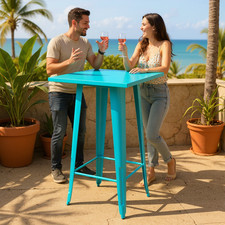 Blue Metal Bar Table Set