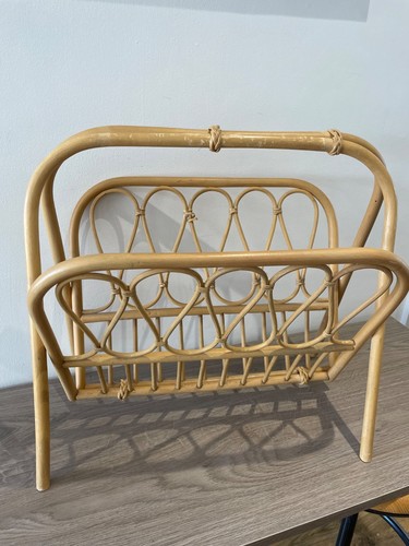 Vintage 1970s rattan magazine - rattan,