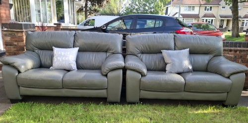 Grey dfs leather seater - leather,