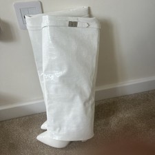 Knee High Heels White Pretty Little Things