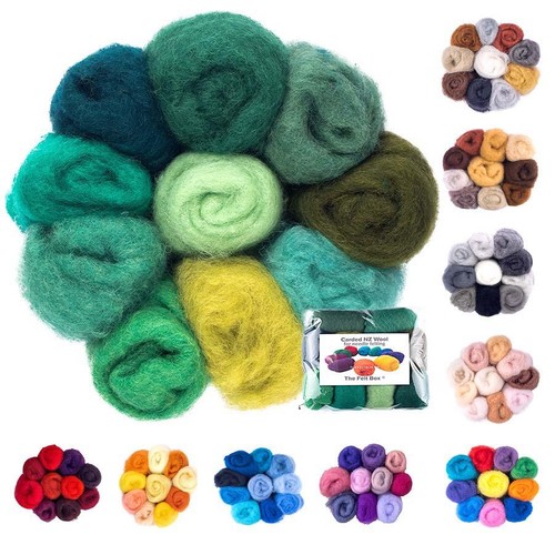 Carded wool shade pack 100 - carded, g