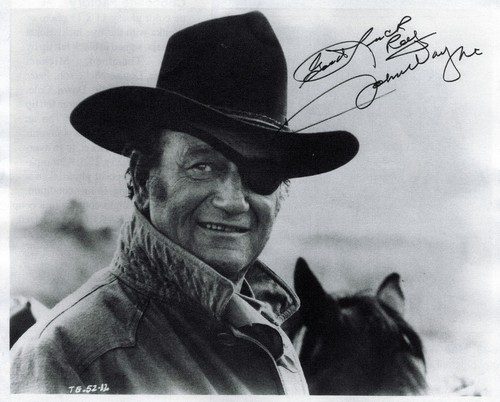 John wayne signed photograph - photograph,