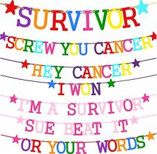 Personalised Cancer Support BUNTING Banner BEAT it SURVIVOR PARTY DECOR FREE 100