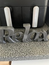 RELAX Resin sign Dark Grey Word Sign Home Decor Ornament 