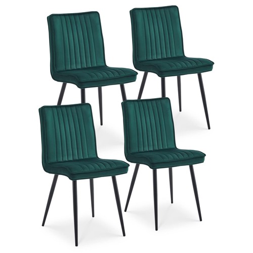 Set velvet dining chairs - of,