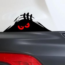 1pc 3D Peeking Red Eyes Monster Funny Car Van Bumper Window Vinyl Sticker Decal