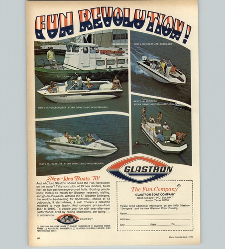 1970 paper glastron - ad, motor