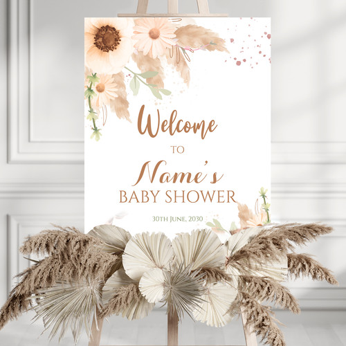 Pampas baby shower welcome - pampas,