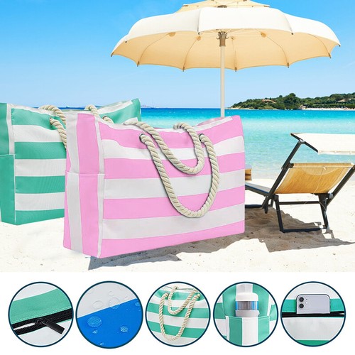 Striped beach bag - striped,