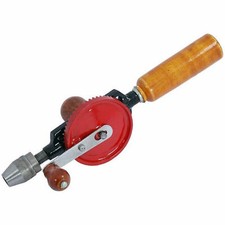 1/4" Double Pinion Hand Drill Chuck Wooden Handle Intricate Drilling Crank