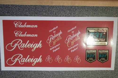 Raleigh clubman decal set - clubman,