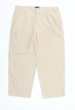 Oska Women Beige Cotton Linen