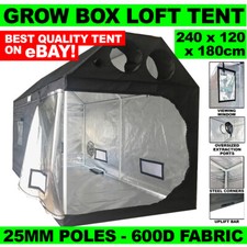 Grow Box Loft Box Roof Attic Tent 2.4 x 1.2 x 1.8m - 25mm Poles - Best on eBay