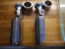 Two Motorcycle Highway Chrome/Rubber Foot Pegs for Crash Bar
