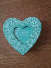 Wooden Heart Shaped Trinket Box with Photo Holder Jewellery